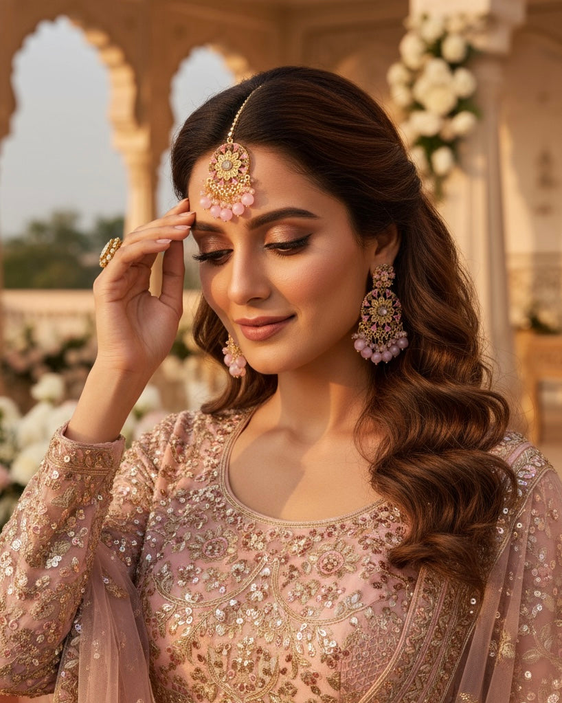 Aafreen - Earrings with tikka